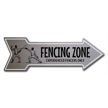 Signmission Fencing Zone Arrow Decal Funny Home Decor 24in Wide D-A-8-999873